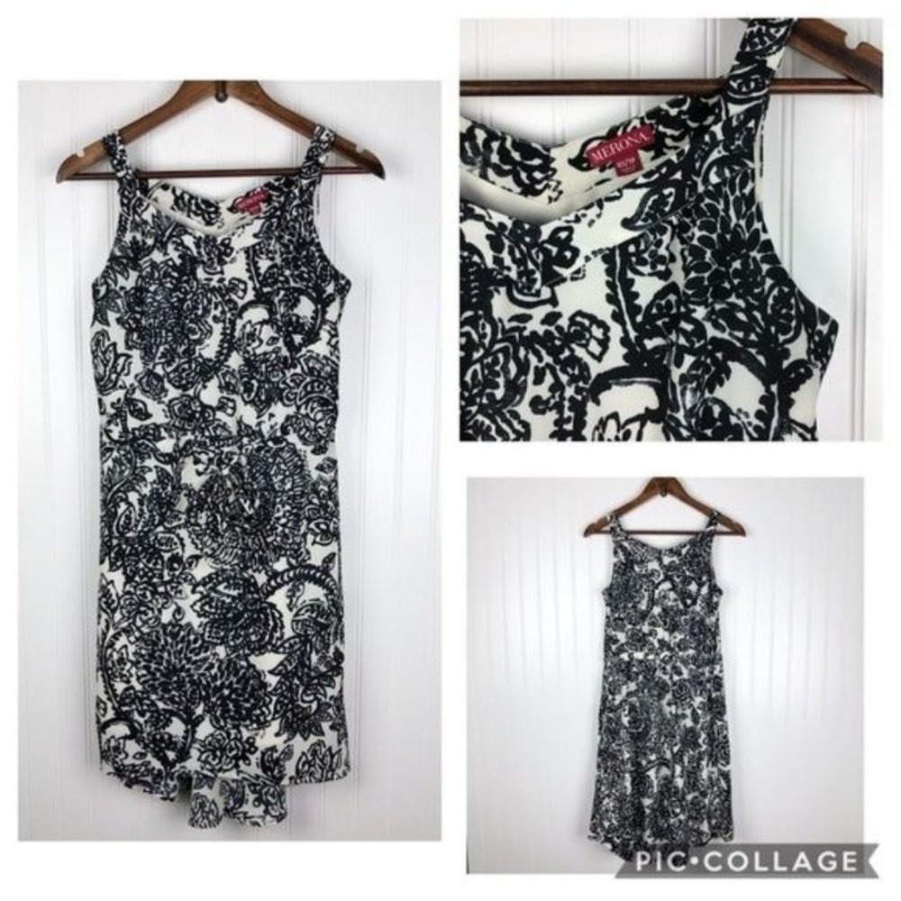Merona Black White Paisley Print Sleeveless Romper Women's XS